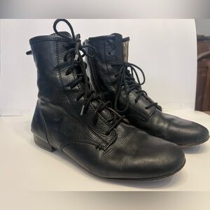 Frye Black Lace Up Boots